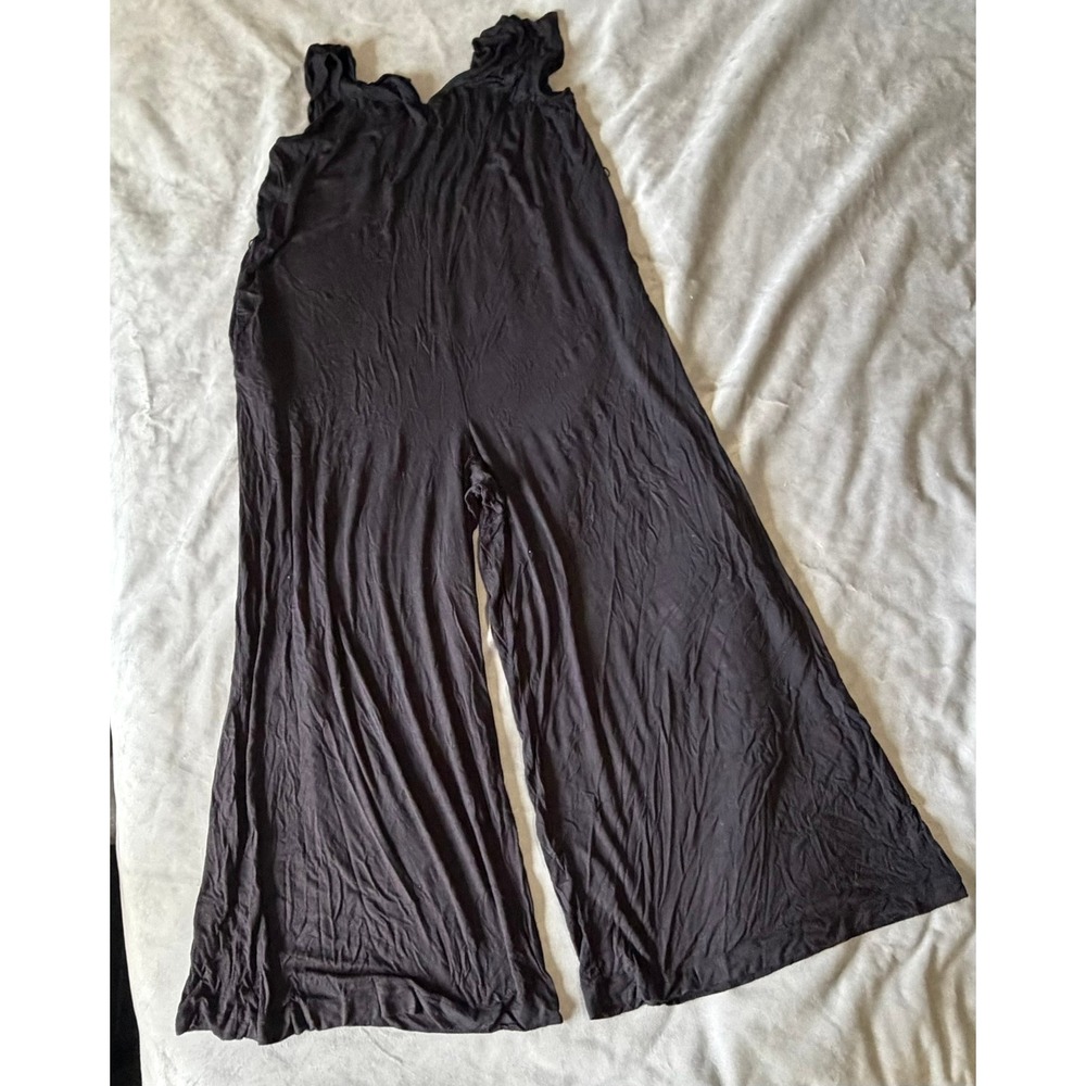 Betabrand Black Wide-Leg Jumpsuit